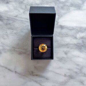 One-of-a-Kind Citrine Cocktail Ring Size 7 Gold Vermeil